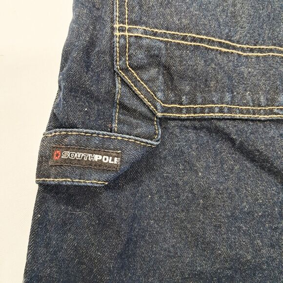 Southpole Shorts Boys 16 Dark Denim Jorts Baggy Hip Hop Skate 28" Grunge Y2K - Picture 5 of 9